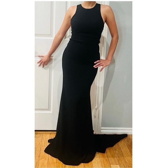 Tarik Ediz black maxi dress/gown size 2 - Picture 3 of 5